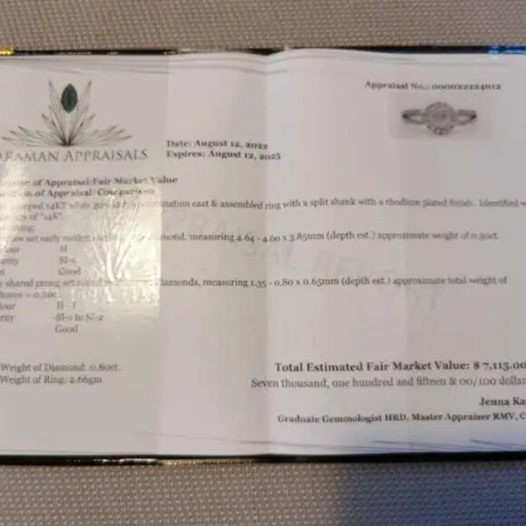 White Diamond Ring with Rare Patented Cut - Picture 4 of 7